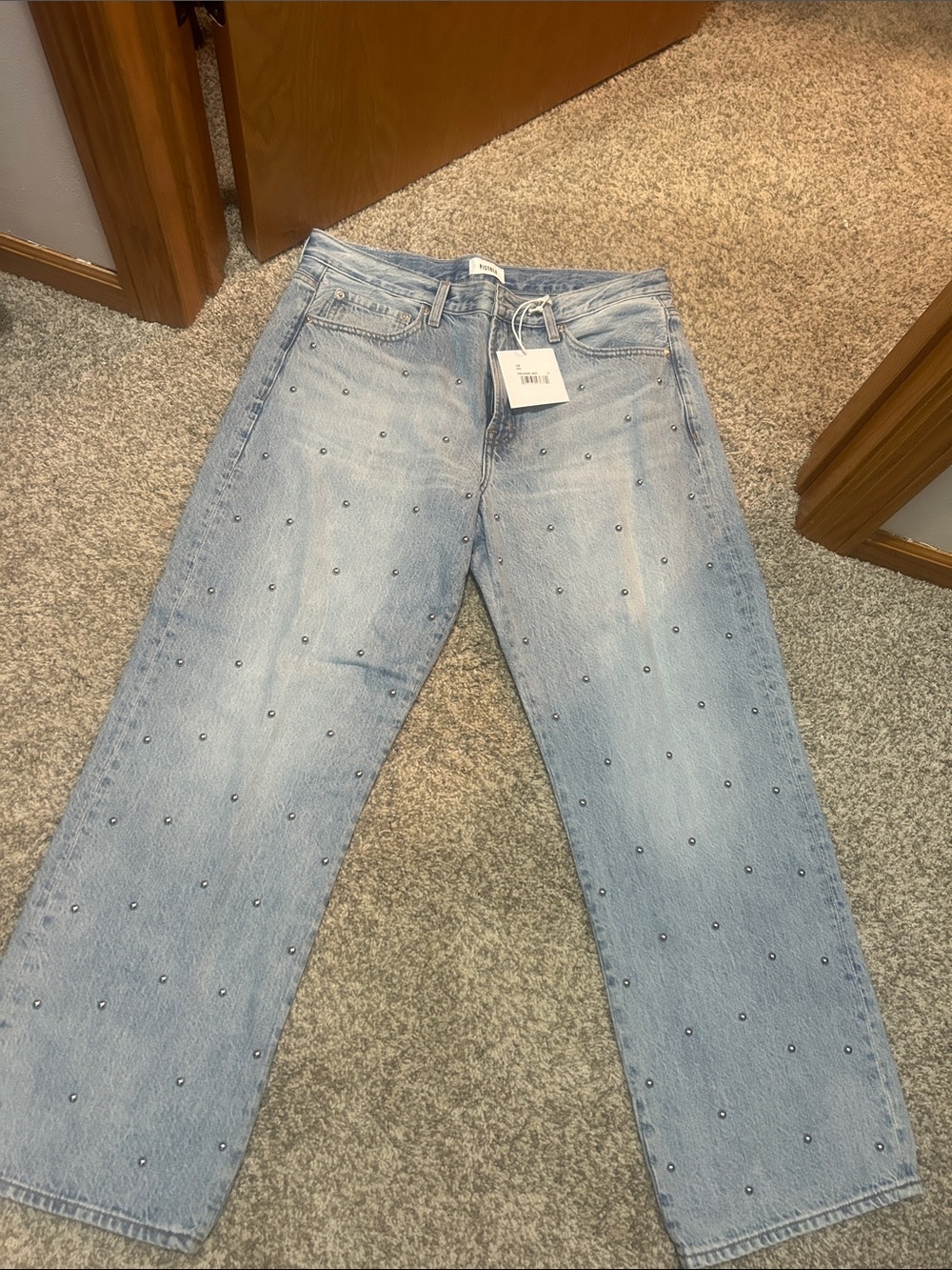 Light Blue  Jeans with Subtle Stud Detail